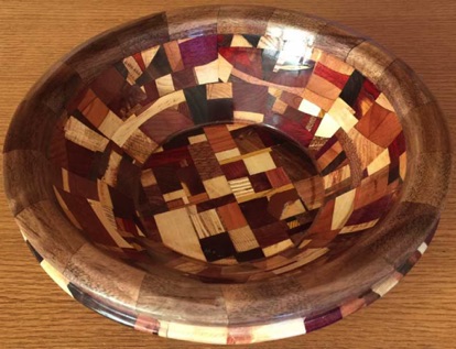 02/12/16 - Wooden Mosaic Bowl made by Rami Mayron - over 500 pieces