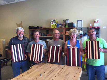 02/25/15 - Cutting Board Class - Bill, Jim, Jeff, Kathy & Doug