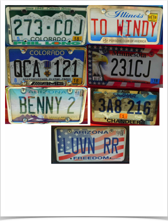 Interesting group of license plates on the trip