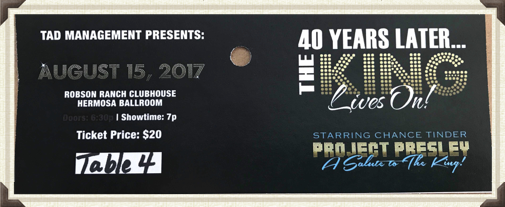 August 15th - 40 Years Later The King Lives On! - Tribute to Elvis