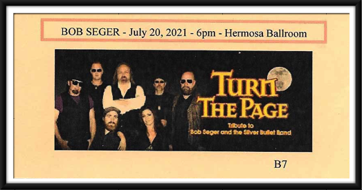 July 20th - Turn The Page Tribute to Bob Seger