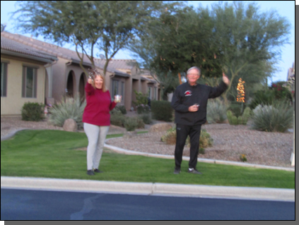 Iris & Mark cheering everyone on